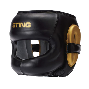 Sting Evolution Face Shield Boxing Headgear  - black / gold