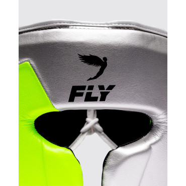 Boxing headgear Fly KNIGHT X - silver / neon